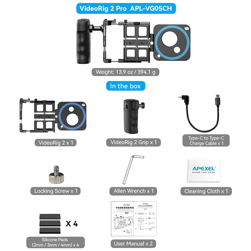 VideoRig 2 Pro Mobile Video Kit (Single Handheld ) for Phone APEXEL