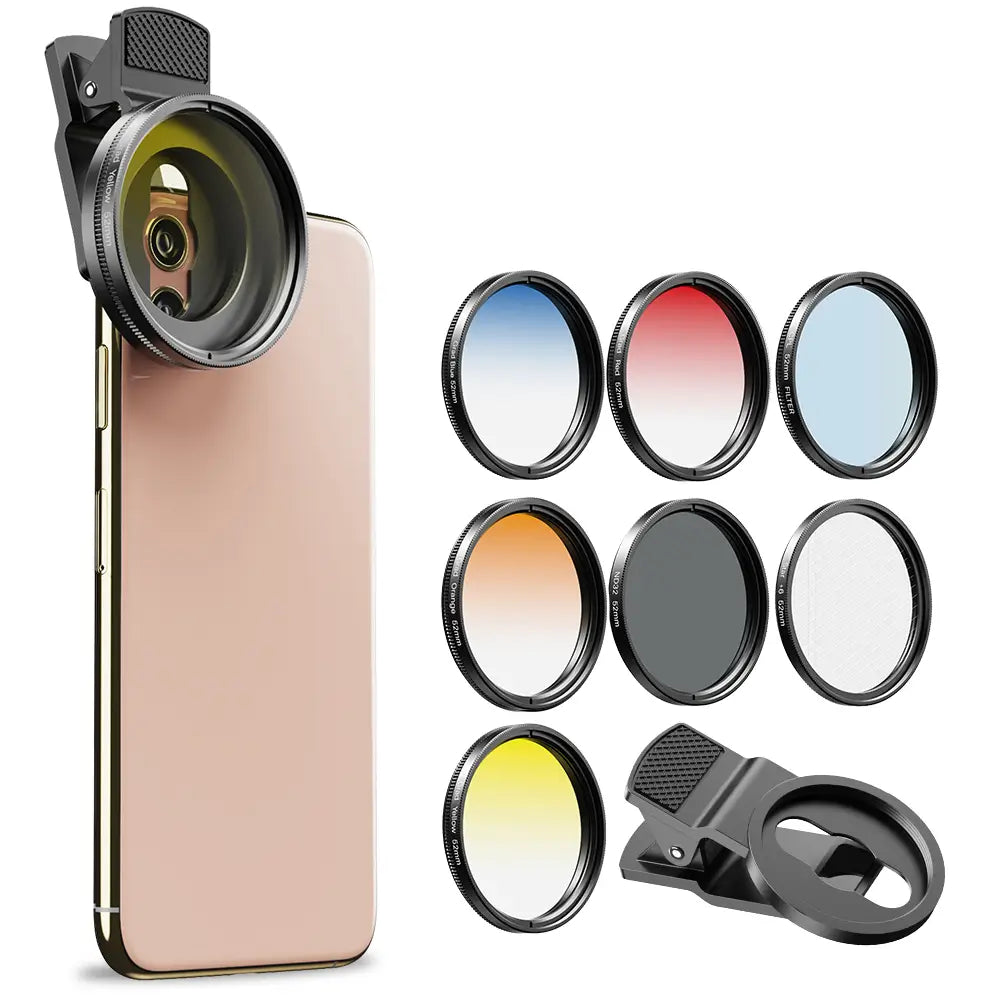 Apexel 52mm 7 in 1 フィルターレンズキット（スマートフォンカメラ用