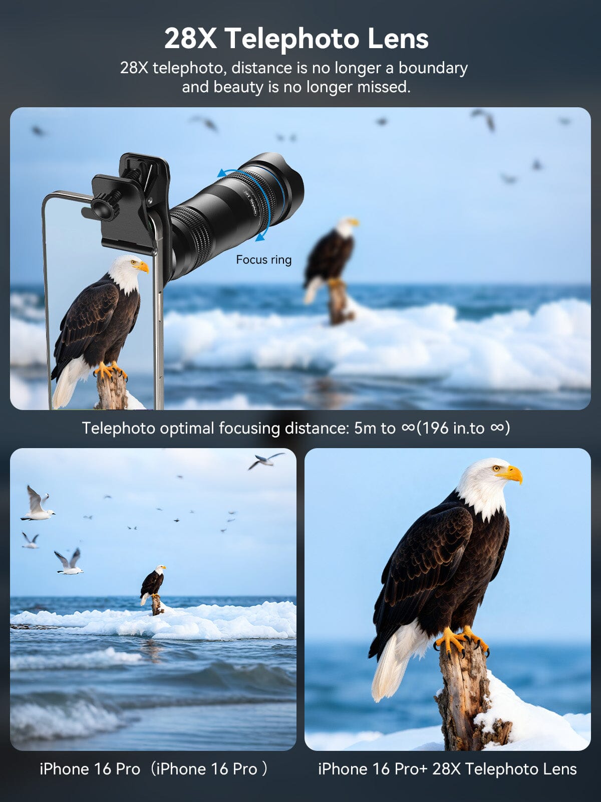 APEXEL 28x HD Phone Telephoto Lens Binoculars APEXEL