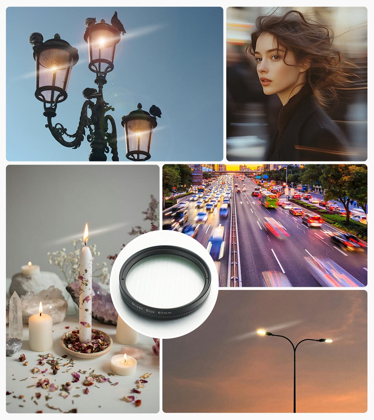 APEXEL Phone Lens 52mm/67mm Blue Streak Fliter APEXEL