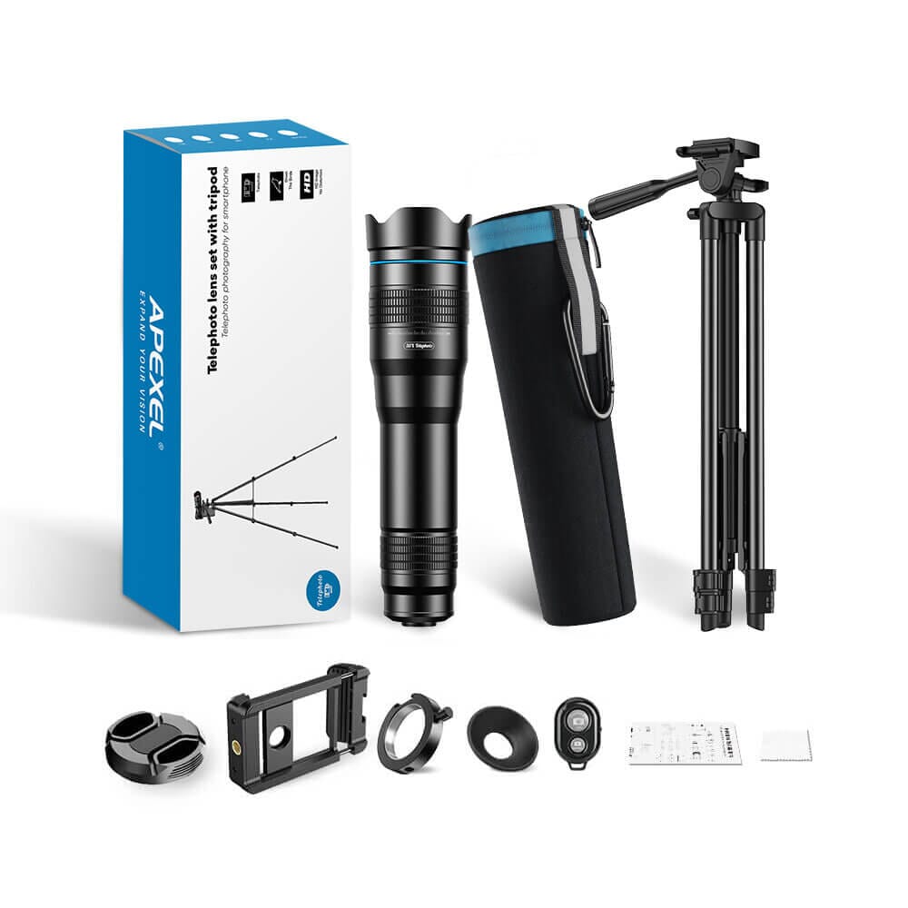 Enhanced 36x Smartphone Telephoto Lens Kit Mobile Photography Accessories APEXEL 36X Pro Zoom Standard Kit