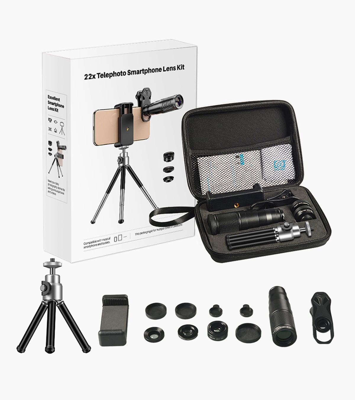 4 in 1 22X Telephoto lens Kits With Tripod Bundle APEXEL
