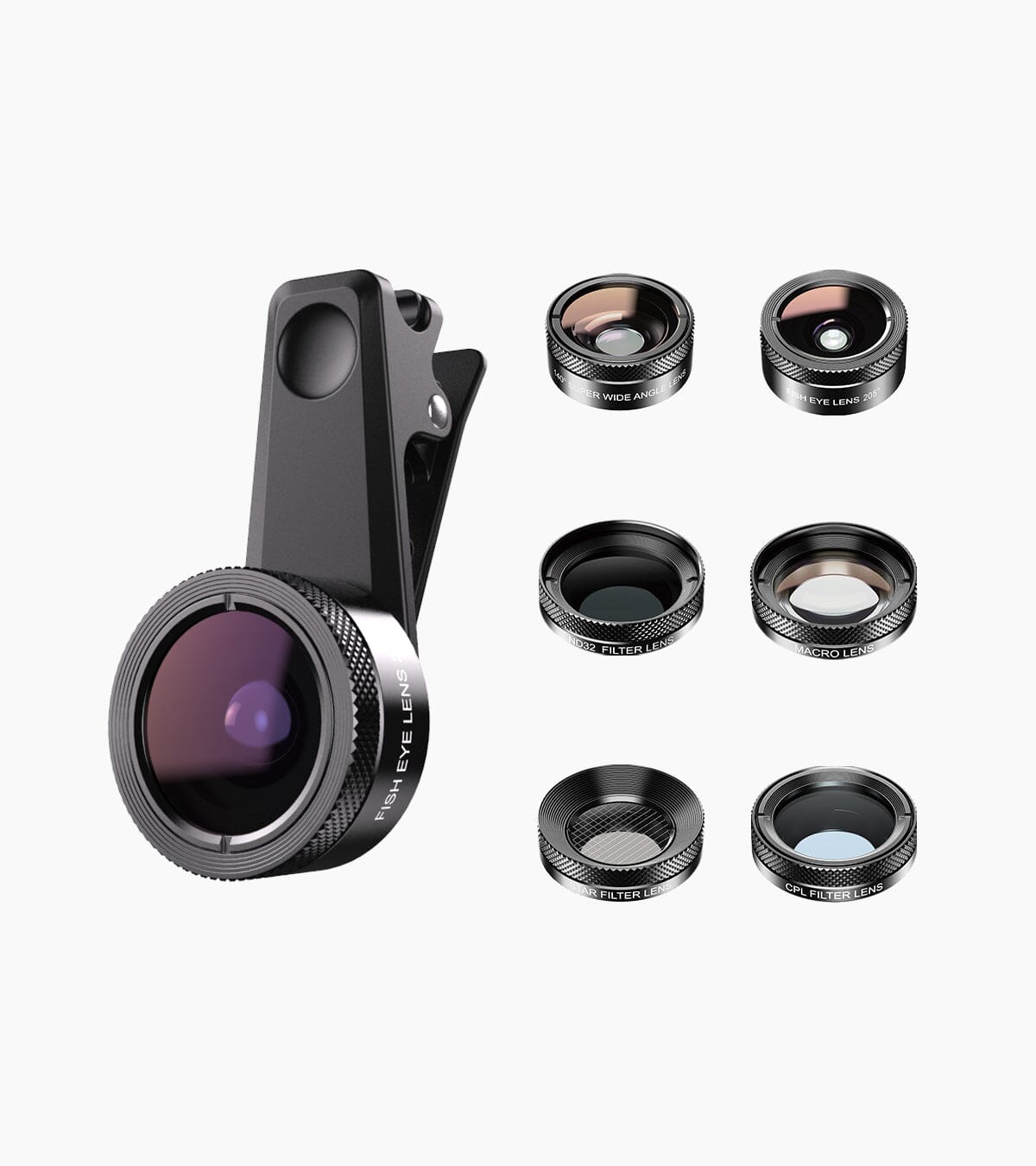 6 in 1 Phone Camera Lens Kit (Telescope/Fisheye/Wide angle/Macro/Star Filer&CPL) APEXEL