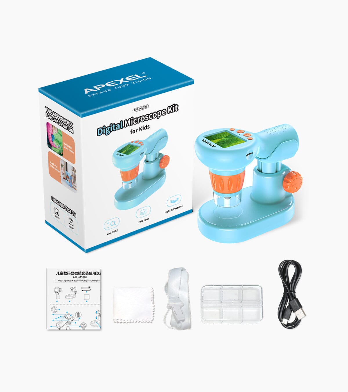MS201 Woodpecker Children's Microscope APEXEL