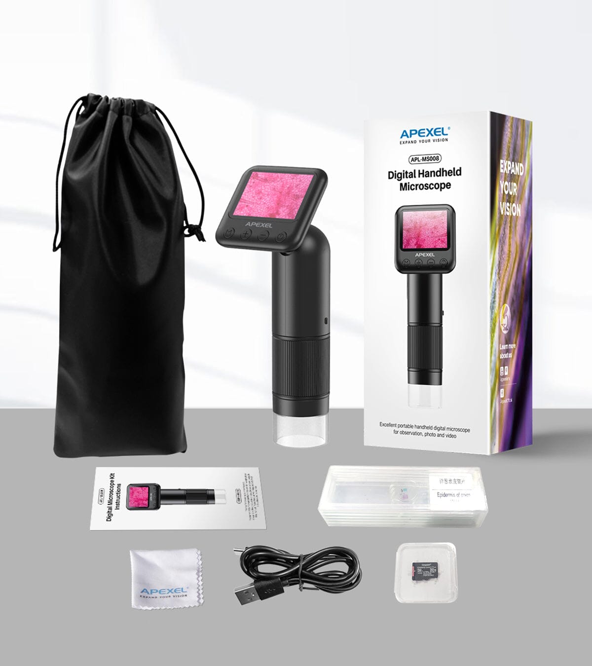 MS008 Portable Handheld Digital Microscope APEXEL Enhanced