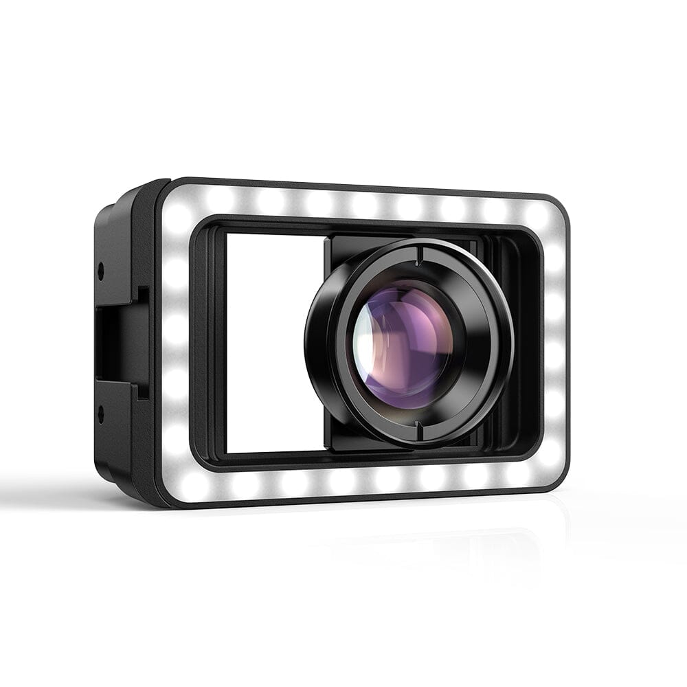 New 3 in 1 Mobile Phone Lens Clip and 100mm Macro Lens Kit with Fill Light APEXEL FL23HB100