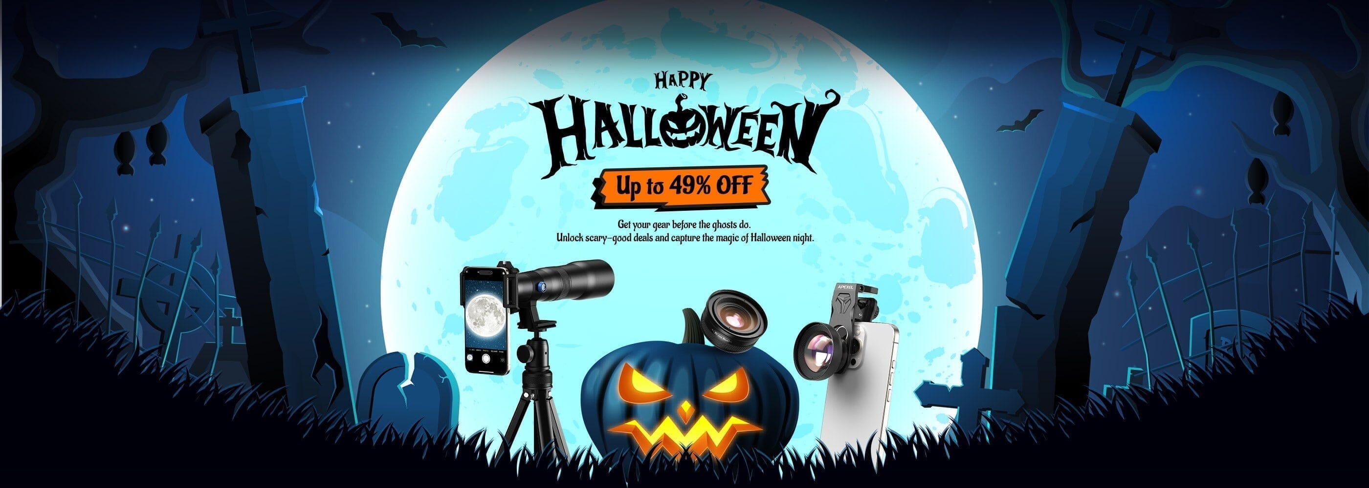 🎃 Halten Sie gruselige Momente fest: APEXELs spektakulärer Halloween-Sale