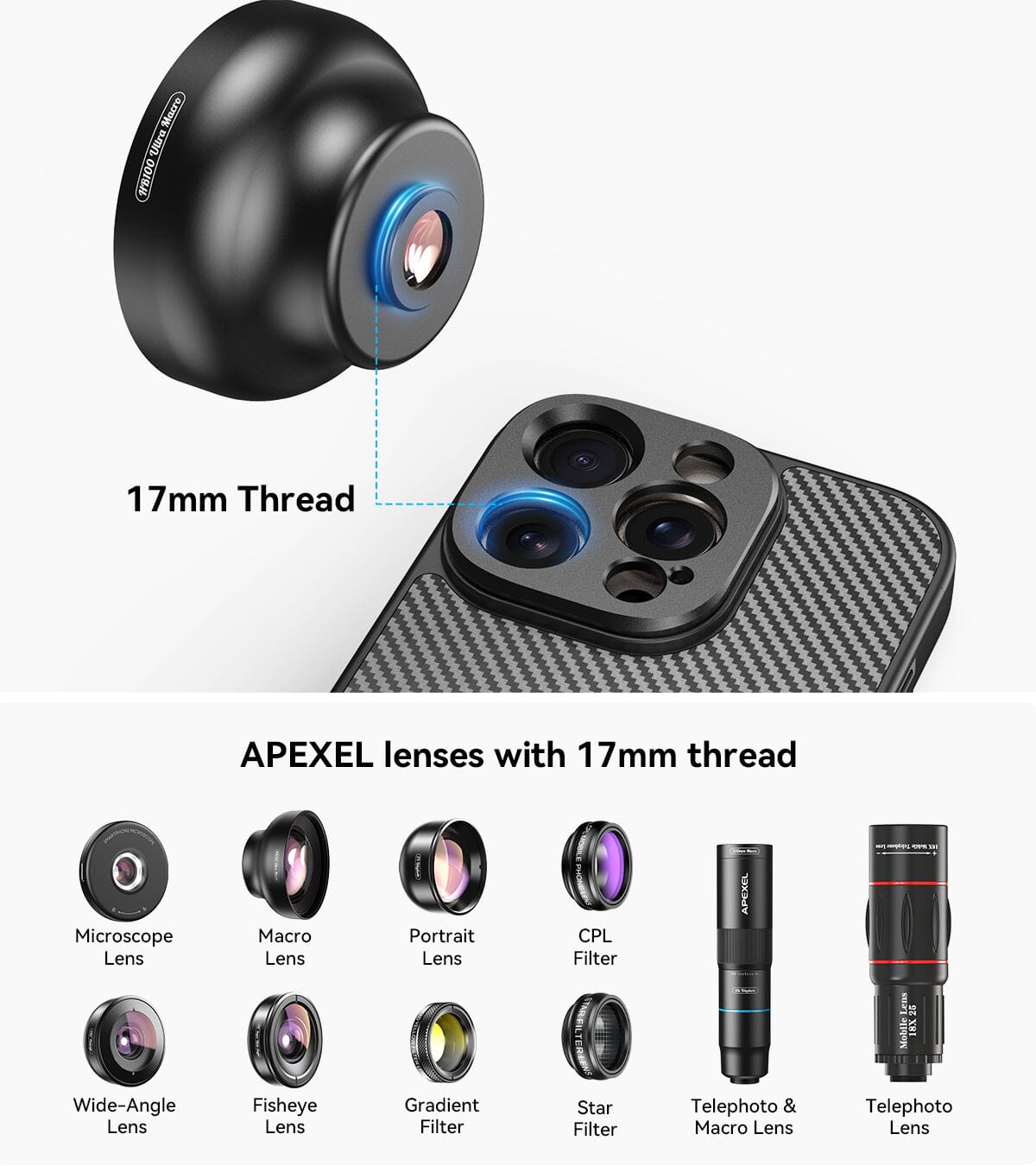 APEXEL Camera Case for iPhone/Samsung APEXEL 