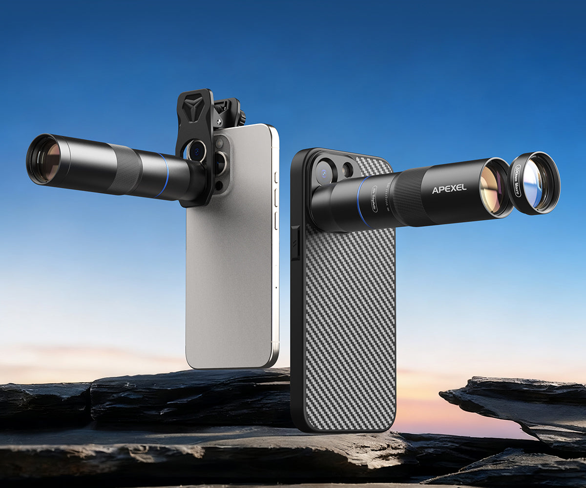 TeleMacro Pro 10X Switch seamlessly between 10X telephoto and 10X macro APEXEL