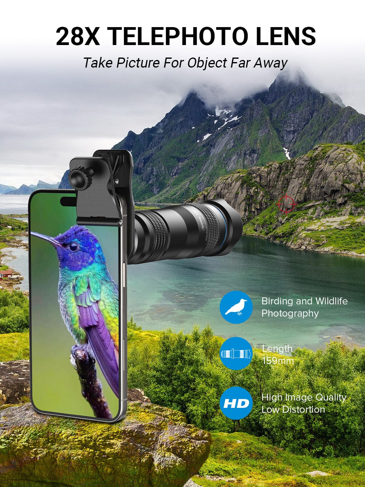 APEXEL 28x HD Phone Telephoto Lens Binoculars APEXEL 