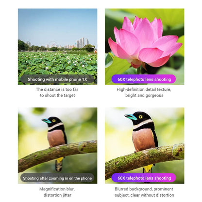 New Upgrade 60X Phone Telephoto Lens Kit Mobile Photography Accessories APEXEL 
