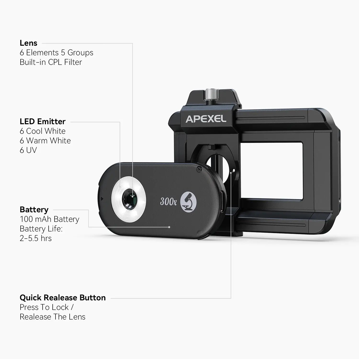 PhoneMicro 5 Smartphone Microscope APEXEL