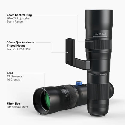 TeleCular 3 Series 20-60X Zoom Telephoto Lens APEXEL