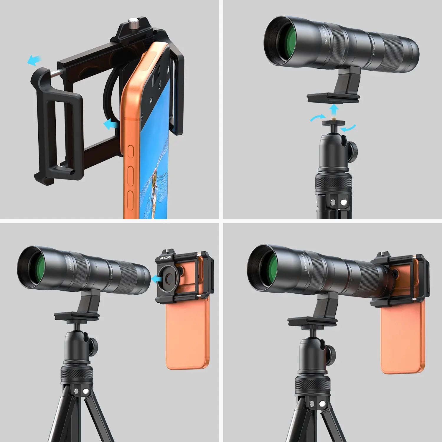 TeleCular 3-serien 20-60X zoomteleobjektiv APEXEL