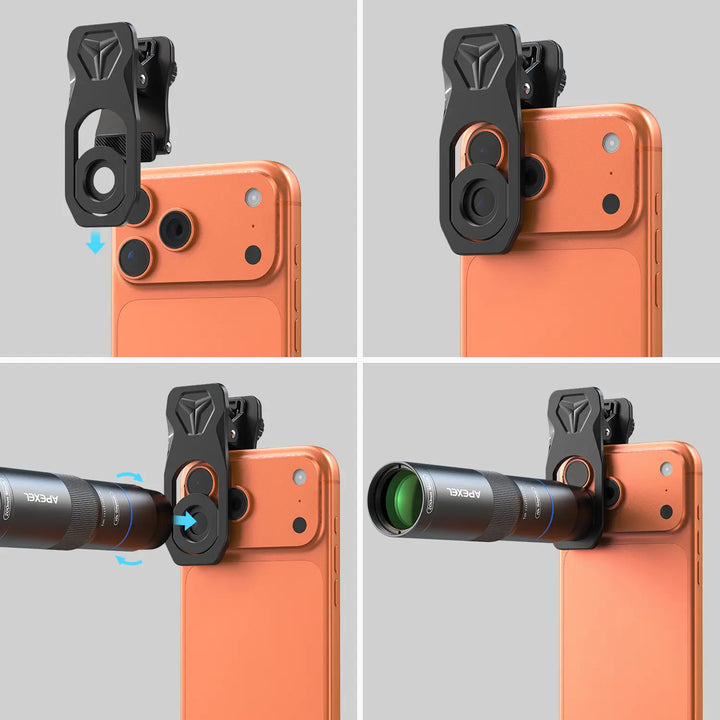 TeleMacro Pro 10X 2-i-1 tele- og makroobjektiv til mobilfotografering - tilbehør APEXEL