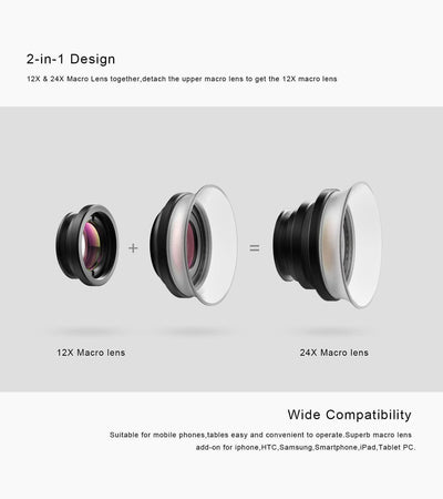 2 in 1 12x/24x Macro Lens APEXEL 
