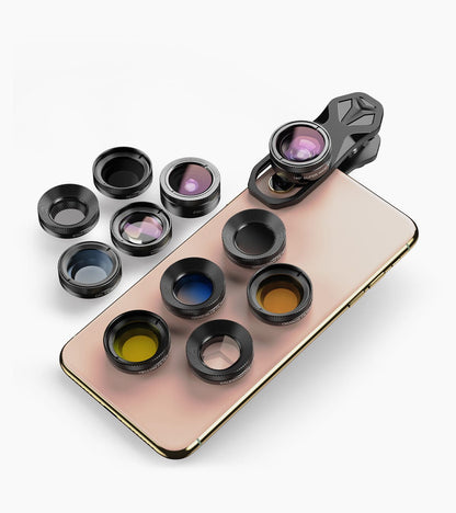 11 in Cell Phone Camera Optical Filter Lens Kits With Clip