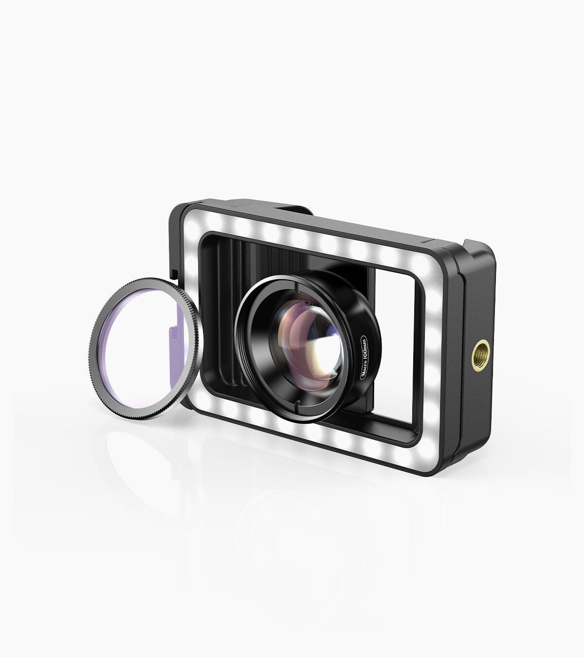 New 3 in 1 Mobile Phone Lens Clip and 100mm Macro Lens Kit with Fill Light APEXEL 