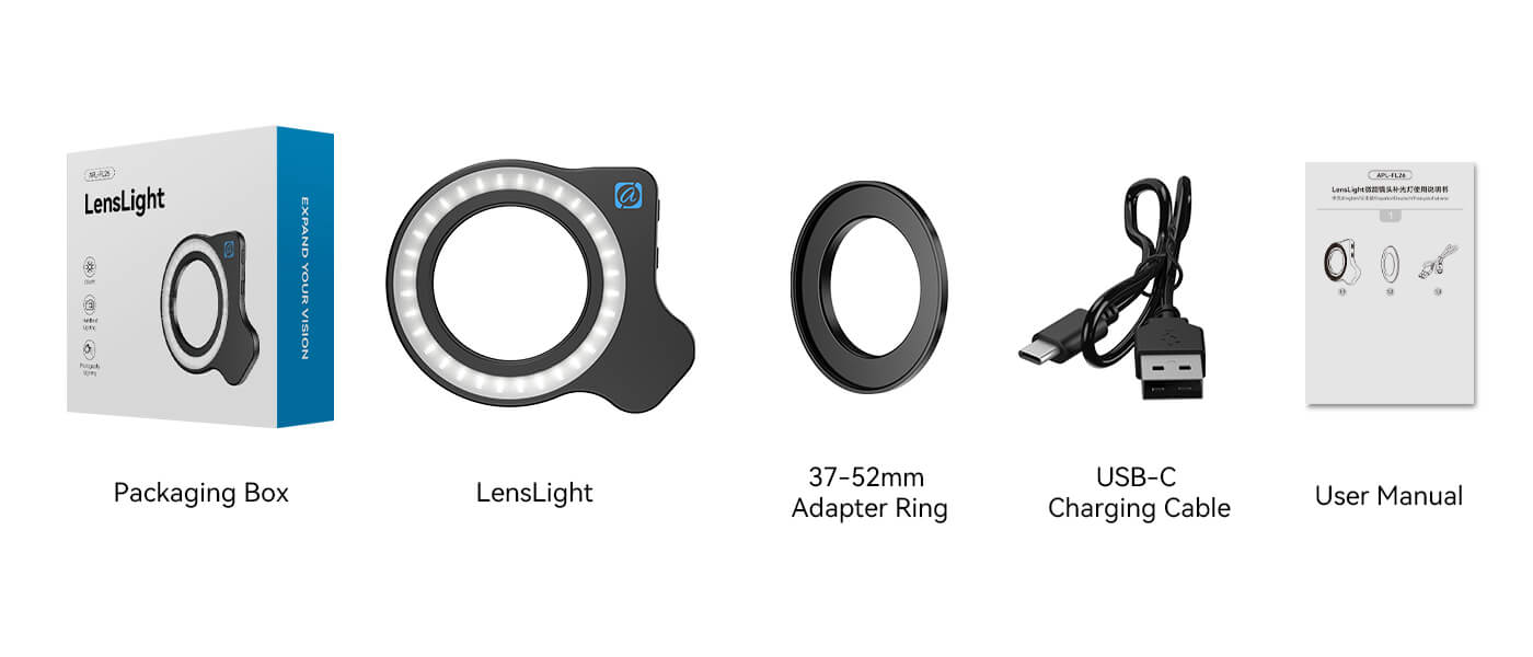 Apexel FL26 LensLight Macro Photography Pocket Ring Light