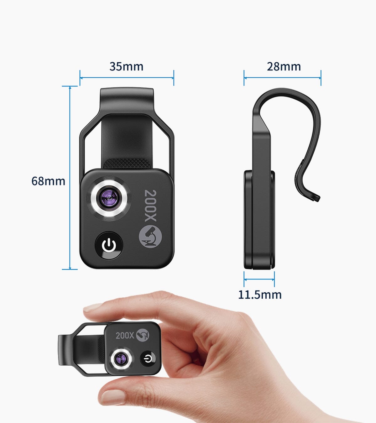 MS002 Mobile Phone 200X LED Microscope Lens - APEXEL
