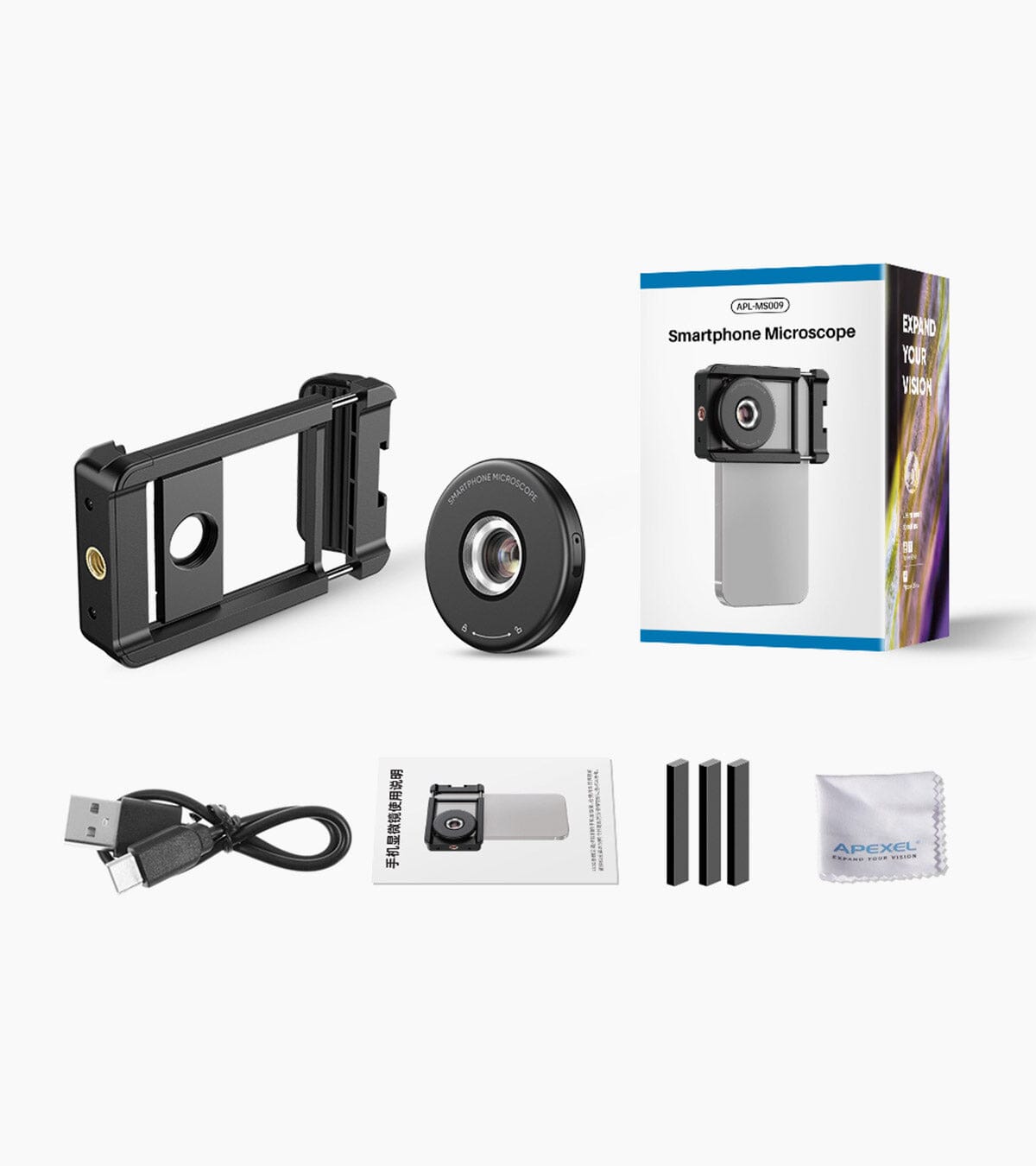 MS009 Universal Portable Smartphone Microscope Lens - Apexel