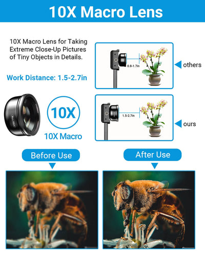 NEW 100mm Macro Phone Lens Kit with Multi-Function Lens Clip APEXEL 
