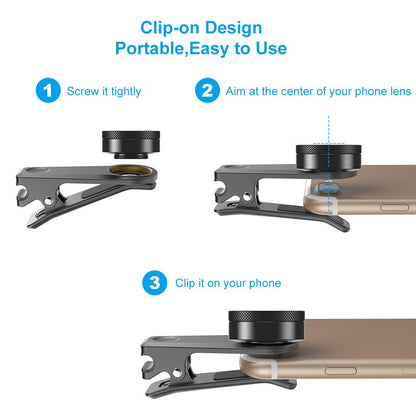 6-in-1 Handy-Kamera-Objektiv-Set, FishEye, Weitwinkel-Makro, CPL/Sternfilter, 2X-Teleskop, APEXEL