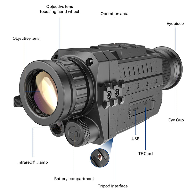 APEXEL NV003 Digital Night Vision Monocular Telescope 8G IR5X 8X Optics Scope Photo Video Recording Camera Binoculars For Hunting APEXEL 