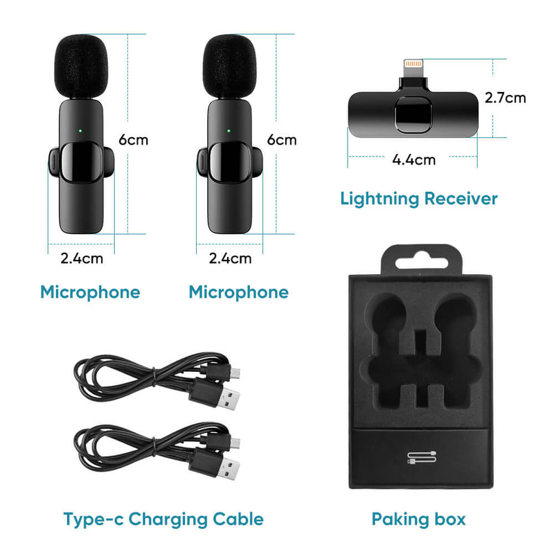 Apexel K9 Plug-and-play Wireless Lavalier Microphone for Cell Phones APEXEL 