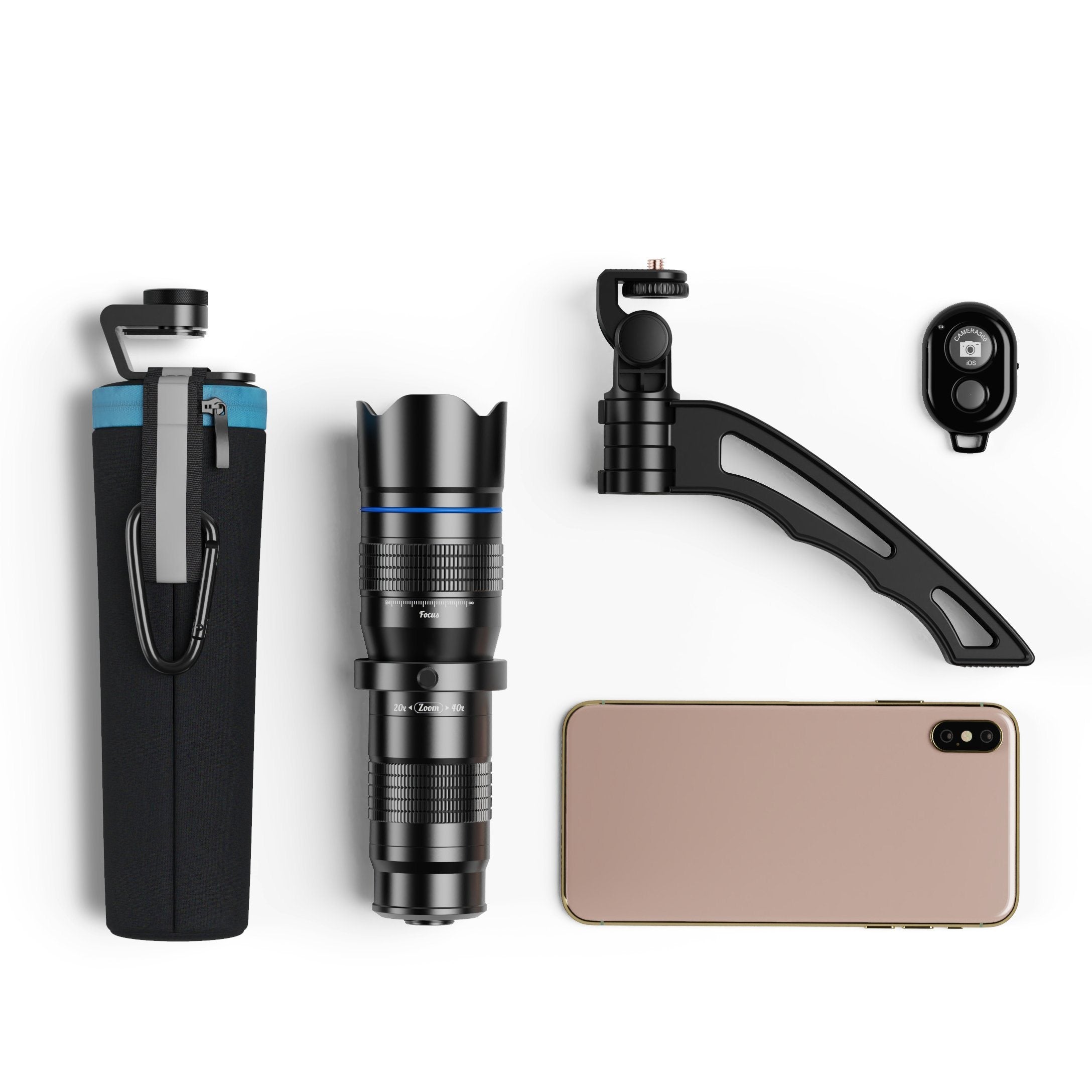 New Premium Mobile Adjustable Real 20-40X Zoom Telescope Lens Mobile Photography Accessories APEXEL 20-40X Zoom With Tripod&Remote Shutter 