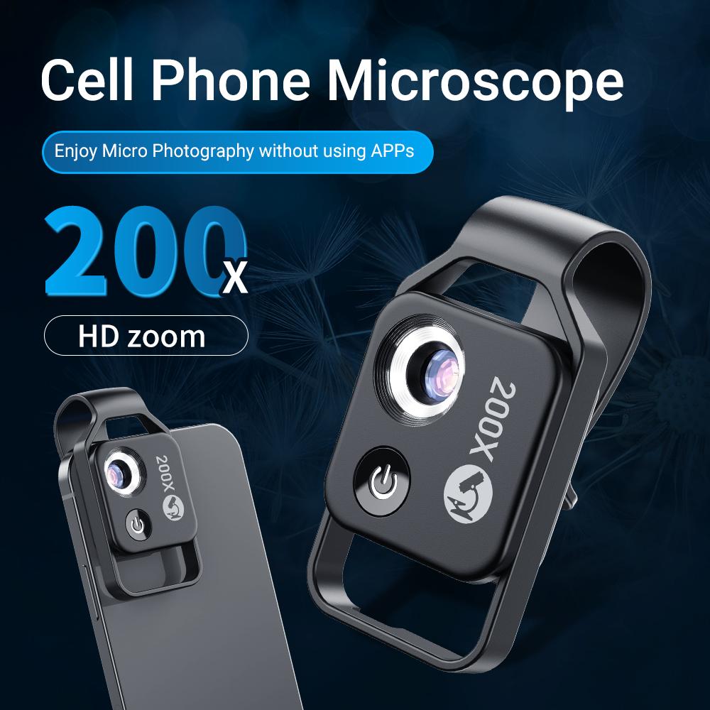 New Mobile 200X LED Microscope Lens APEXEL 
