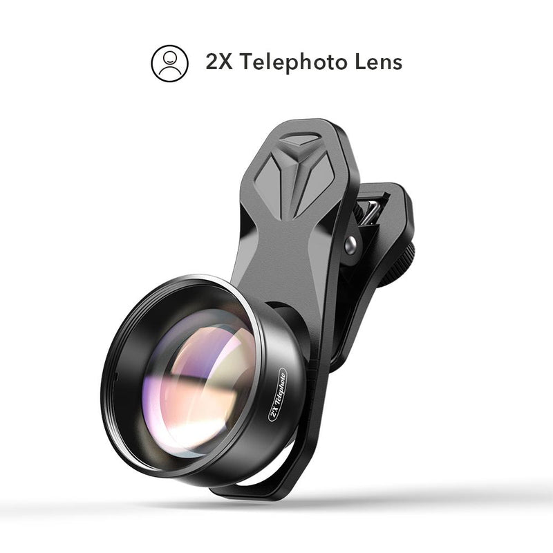 Universal Clip 2x Portrait Telephoto Lens for iPhone APEXEL Single Telephoto Lens 
