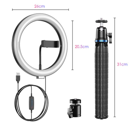 10 Inch Ring Light With Flexible Tripod APEXEL 