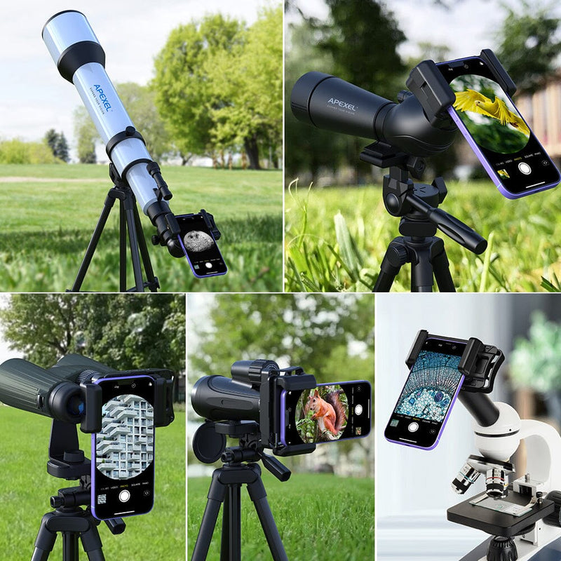 Apexel Universal Smartphone Adapter Holder Clip for Binoculars,Monoculars,Microscope,Telescope,Spotting Scopes Mobile Photography Accessories APEXEL 
