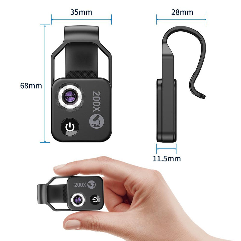 New Mobile 200X LED Microscope Lens APEXEL 