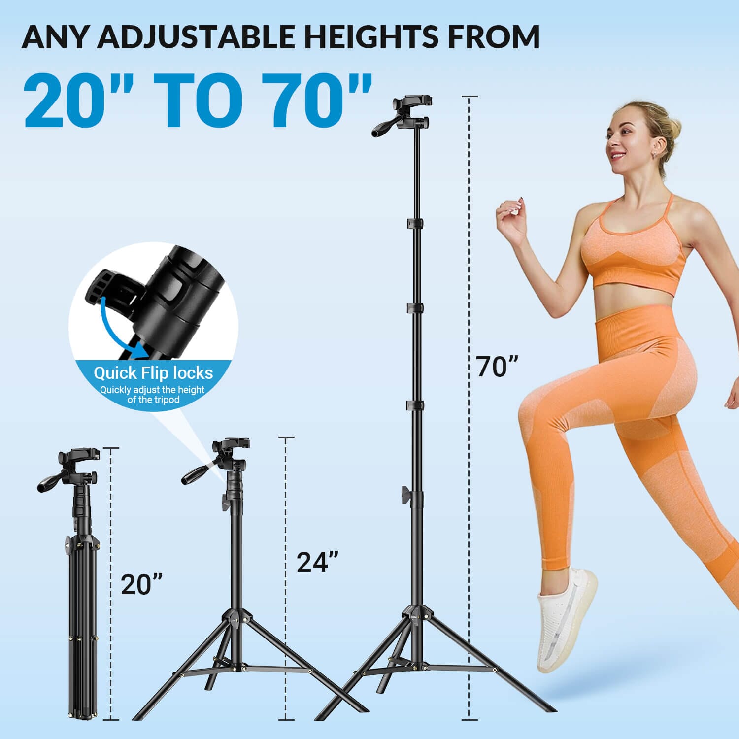 Apexel JJ070 Upgraded 70" Cell Phone Selfie Stick with Tripod APEXEL 