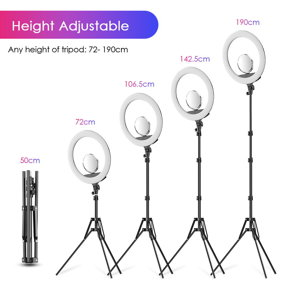 18 Inch Ring Light With 2.1M Extendable Tripod APEXEL 