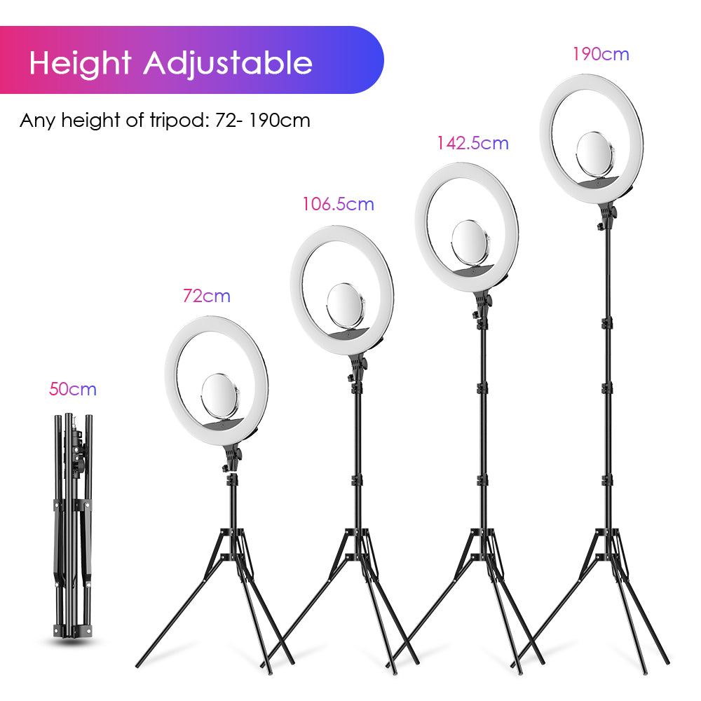 Amazon.com: ANBES 10.2 inch Selfie Ring Light with Tripod Stand & 2 Phone  Holders, Dimmable Led Camera Ringlight for Photography/Makeup/Live Stream  Video/YouTube,Compatible with iPhone/Android : Cell Phones & Accessories