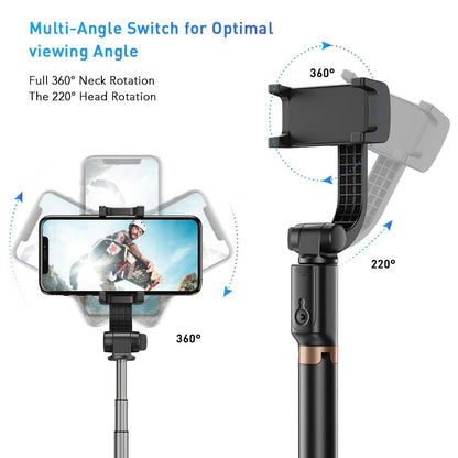 Mini Extendable 360 Degree Selfie Stick with Anti-Shaking Stabilizer One-Axis Gimbal APEXEL 