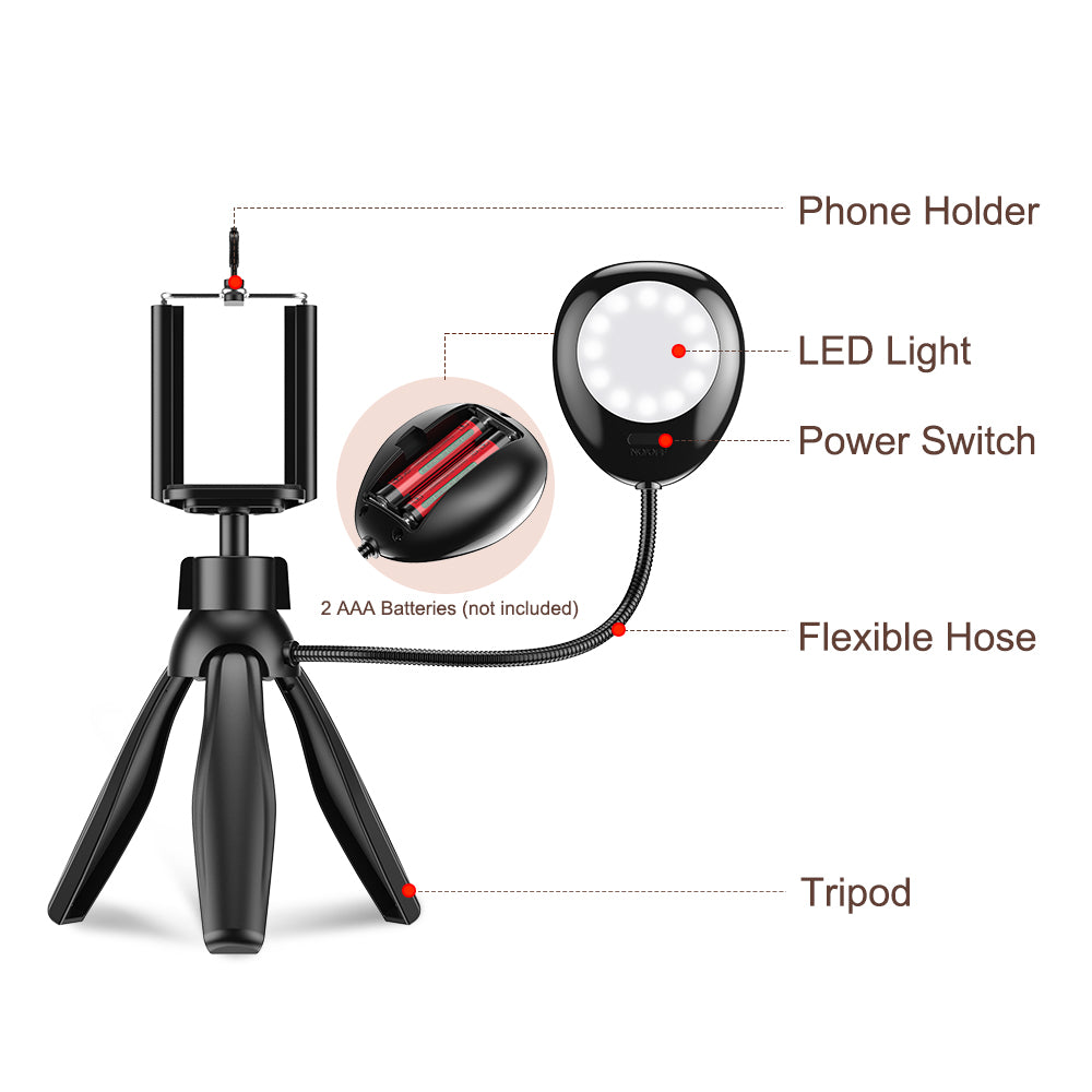 Mobile Table Tripod LED Light Mobile Photography Accessories APEXEL 