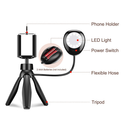 Mobile Table Tripod LED Light Mobile Photography Accessories APEXEL 