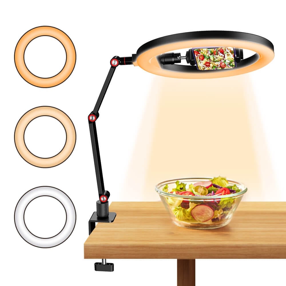 FL20 10 Zoll Ringlicht faltbar tragbar mit Ständer und Telefonhalter APEXEL – Schwarz