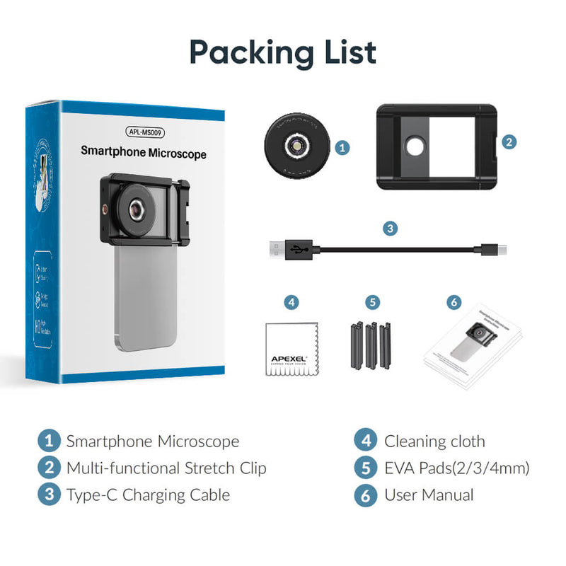 Apexel MS009 HD Portable Smartphone Microscope APEXEL 