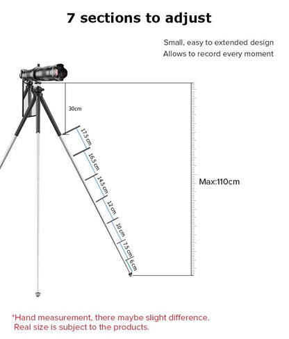 Apexel Extendable Premium 1/4 Screw 1.1m Tripod Mobile Photography Accessories APEXEL 
