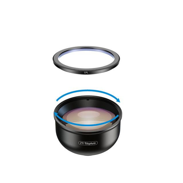 Universal Clip 2x Portrait Telephoto Lens for iPhone APEXEL Telephoto Lens with CPL 