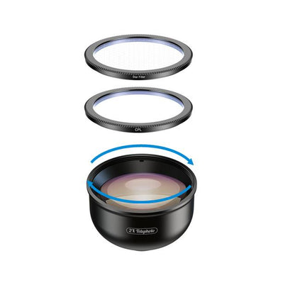 Universal Clip 2x Portrait Telephoto Lens for iPhone APEXEL Telephoto Lens with CPL& Star Filter 