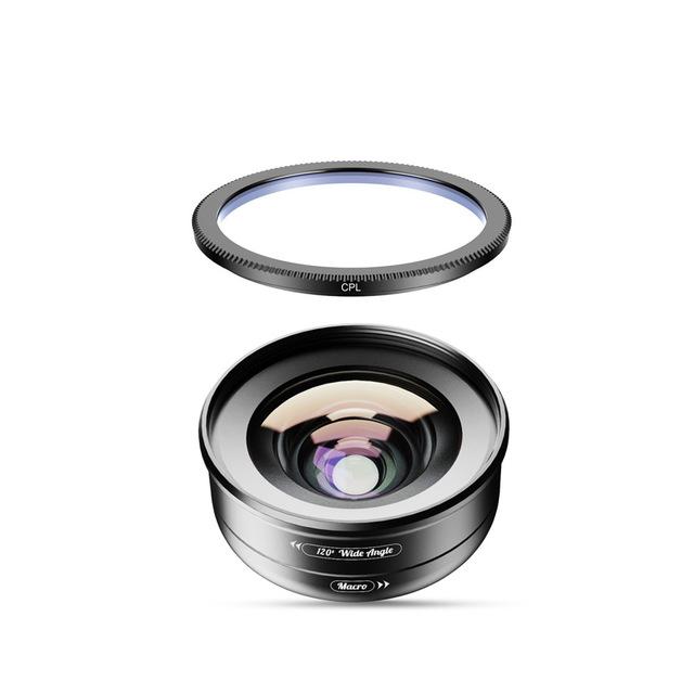 Universal Clip Optical HD Mobile Phone Camera Wide Angle Macro 2in1 Lens Kit Mobile Photography Accessories APEXEL Lens with CPL 