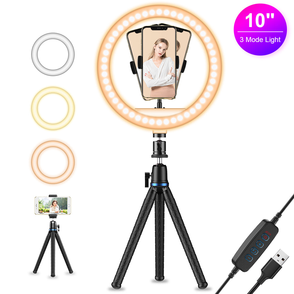 10 Inch Ring Light With Flexible Tripod APEXEL 