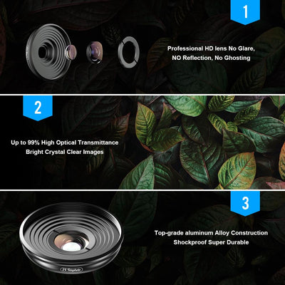 Dual Camera Clip HD 10x makroobjektiv til mobiltelefon APEXEL 