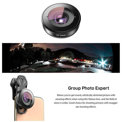 195° Fisheye Lens for Mobile Cell Phone APEXEL 